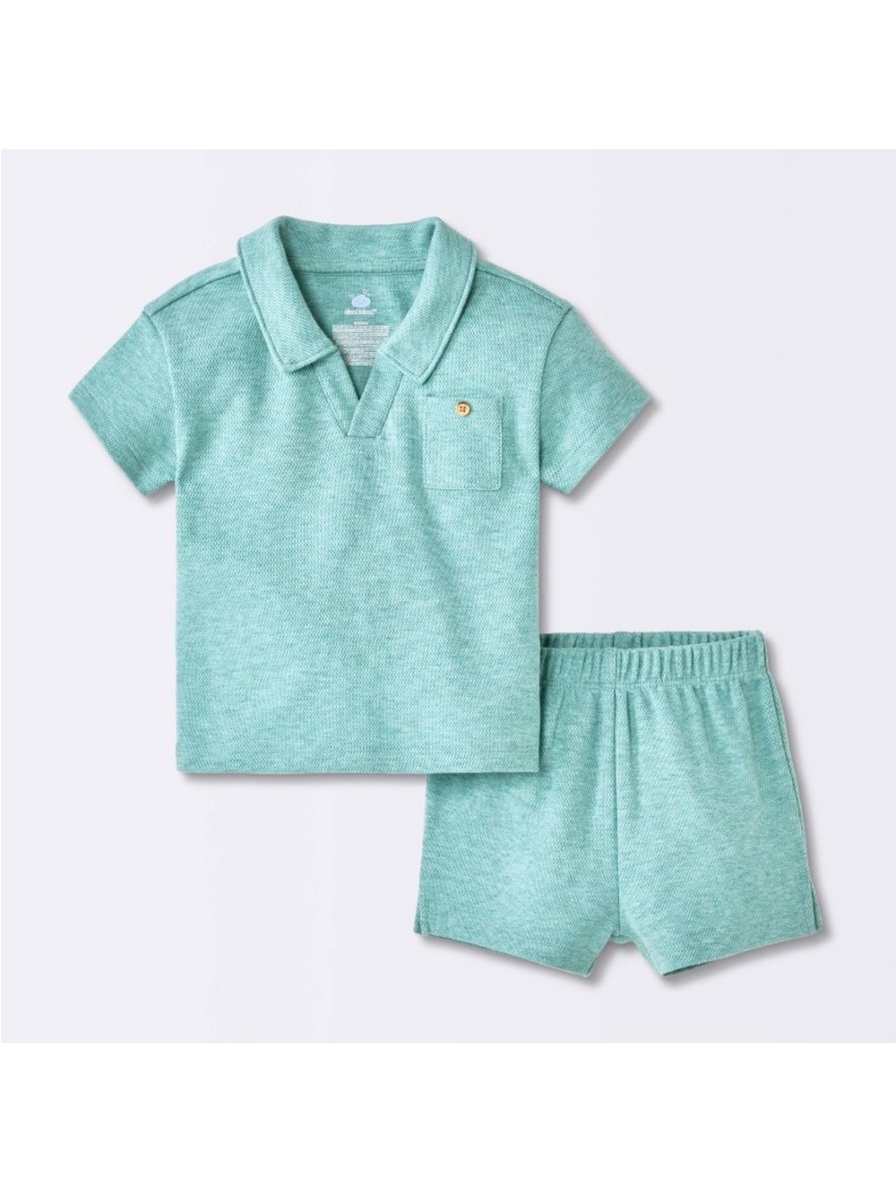 cloud island Mint Green Polo Shirt & Shorts Set